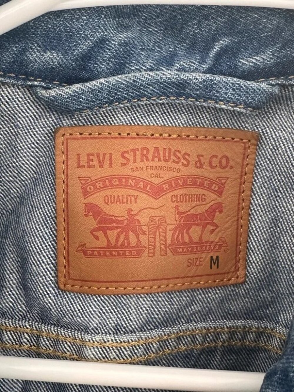 Vintage Levi’s Orange Tab Denim Trucker Jacket Ring Zip 100% Cotton - Picture 7 of 8